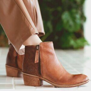 NEW ROAN BY BED STU Liz Short Boots - Leather For Women IN Almond 7254s2